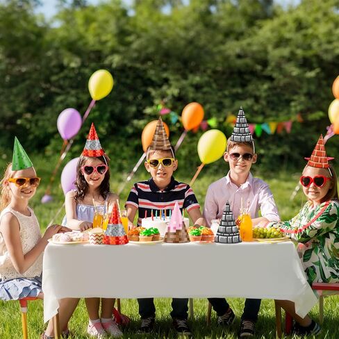 24pcs Pixel Video Game Party Hat Mining Birthday Decoration Pixel Game Theme Miner Paper Cone Hat Pixelated Party Headband Mining Adventure Theme Headband for Girls Boys Baby Shower Decoration Favors in Kuwait