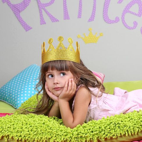 Tatuo 4 Pcs Gold Felt Crown for Kids Birthday King Crowns for Boy Prince Princess Gold Crown Felt King Queen Crowns Hat Cap for Boy Birthday Celebration Costume Cosplay Party Supplies in Kuwait