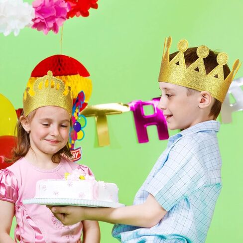 Tatuo 4 Pcs Gold Felt Crown for Kids Birthday King Crowns for Boy Prince Princess Gold Crown Felt King Queen Crowns Hat Cap for Boy Birthday Celebration Costume Cosplay Party Supplies in Kuwait