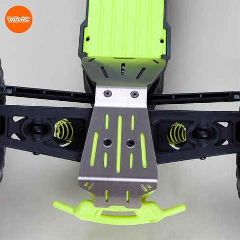 2-Piece Skid Plate Set, for ARRMA 1/10 Quake 2 Wheel Drive & 1/10 Gorgon 2 Wheel Drive, 1.5mm Vented Stainless Steel Chassis Armor Front & Rear Protection in Kuwait