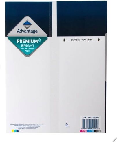 Advantage Premium+ Bright Inkjet and Laser Paper, 8.5x11 Inch, White, 24lb, 97 Bright, 800 Sheets, with Black Pen in Kuwait