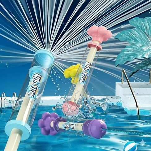 Fireworks Water Gun – 27CM Large Capacity Water Blasters for Adults, Couples, Perfect for Beach, Pool, and Park Fun – 2-Pack (Pink & Blue) in Kuwait