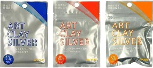 Art Clay Silver - عبوات 10 جرام / 20 جرام / 50 جرام - طين معدني فضي نقي للحرف اليدوية والمشروعات اليدوية - صنع في اليابان A-0273/A-0274/A-0275 in Kuwait