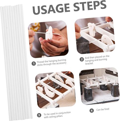 Ceramic Jewelry Kiln Rods Hanging Burn Supply High Temperature Resistant Kiln Firing Tool for Jewelry Making 3.93In Durable Oxide Material in Kuwait
