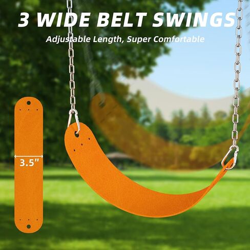 MR Heavy Duty Steel Swing Set, 10’ Tall Swing Sets with 3 Belt Swings, Classic A-Frame Metal Swing Set for Outdoor Backyard 700 Lbs Load Capacity in Kuwait