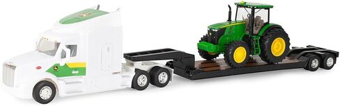 نصف شاحنة Tomy Peterbilt Lowboy مع جرار John Deere 7290R - مقياس 1:32 - مجموعة نقل مقطورة Lowboy مع تفاصيل Peterbilt وJohn Deere الأصلية - للأعمار من 3 سنوات فما فوق in Kuwait