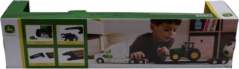 نصف شاحنة Tomy Peterbilt Lowboy مع جرار John Deere 7290R - مقياس 1:32 - مجموعة نقل مقطورة Lowboy مع تفاصيل Peterbilt وJohn Deere الأصلية - للأعمار من 3 سنوات فما فوق in Kuwait