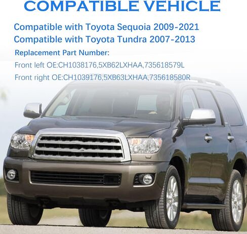 Front Bumper Grille Headlight Filler Panel kit Compatible with 2007-2013 Toyota Tundra,2008-2017 Toyota Sequoia 1Pair 539310C901 539320C901 in Saudi Arabia