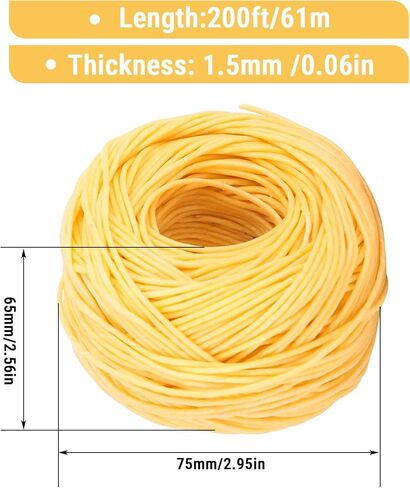 Hemp Wick, 61m Edible Wick for Butter Candle Portable Edible Candle Wicks for Butter Candle Slow Burning Candle Wick Lightweight Hemp Wick Roll(Light) in Kuwait
