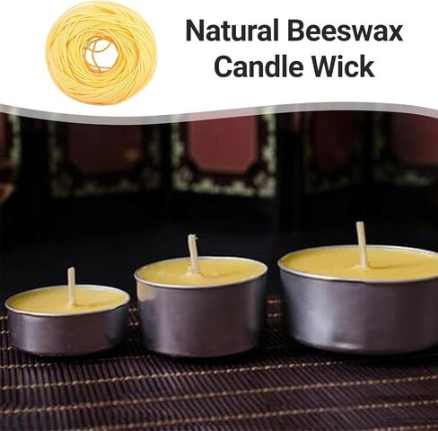 Hemp Wick, 61m Edible Wick for Butter Candle Portable Edible Candle Wicks for Butter Candle Slow Burning Candle Wick Lightweight Hemp Wick Roll(Light) in Kuwait