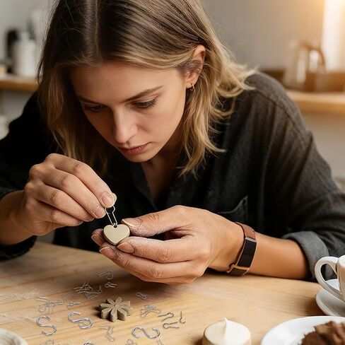 80 قطعة من حلقات القفز من أسلاك الفولاذ المقاوم للصدأ ذات درجة الحرارة العالية من AHANDMAKER، خطافات تعليق للفرن، S، P وR على شكل إبرة حرق معلقة للهواة DIY قلادة زخارف خزفية مدمجة في الزجاج in Kuwait