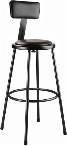 National Public Seating, 30in. Vinyl Steel Stool Backrest, Primary Color Black, Included (Qty.) 1, Seating Type Office Stool, Model# 6430B-10 in Kuwait