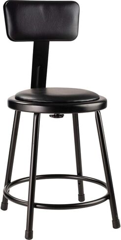 National Public Seating, 30in. Vinyl Steel Stool Backrest, Primary Color Black, Included (Qty.) 1, Seating Type Office Stool, Model# 6430B-10 in Kuwait