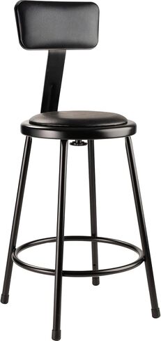 National Public Seating, 30in. Vinyl Steel Stool Backrest, Primary Color Black, Included (Qty.) 1, Seating Type Office Stool, Model# 6430B-10 in Kuwait