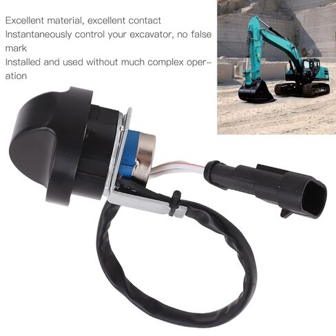 Heavy Duty Throttle Motor Dial Knob Switch Universal Replacement for Sunward Excavator ABS Alloy Steel Construction with 3 Pins Plug Compatible with SWE in Kuwait