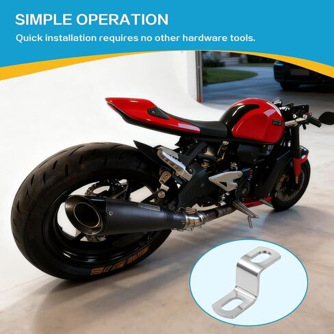 2Pcs Motorcycle Exhaust Bracket Muffler Pipe Brackets Connector, Stainless Steel Motorcycle Exhaust Hanger Z Support Bracket Clamp Mount in Kuwait
