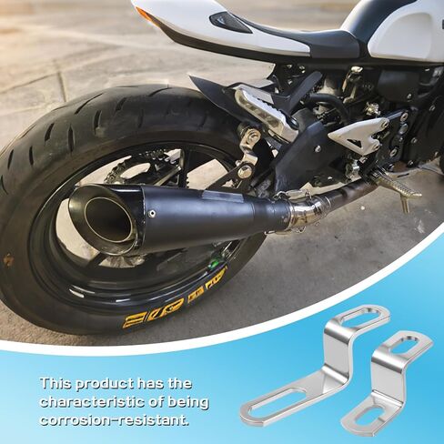 2Pcs Motorcycle Exhaust Bracket Muffler Pipe Brackets Connector, Stainless Steel Motorcycle Exhaust Hanger Z Support Bracket Clamp Mount in Kuwait