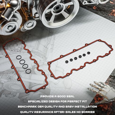 مجموعة حشية غطاء صمام المحرك متوافقة مع 2003-2010 Ford E350 E450 F250 F350 F450 F550 Excursion 6.0L، مجموعة حشية غطاء الصمام VS50691R VS50395 in Kuwait