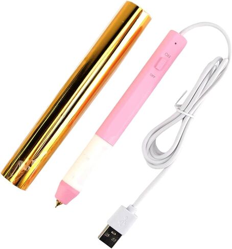 مجموعة أقلام Vaveren الساخنة الساخنة أداة النقش التي تعمل بمنفذ USB لتزيين DIY للحرف اليدوية وصنع البطاقات الورقية المخصصة، وردي in Kuwait