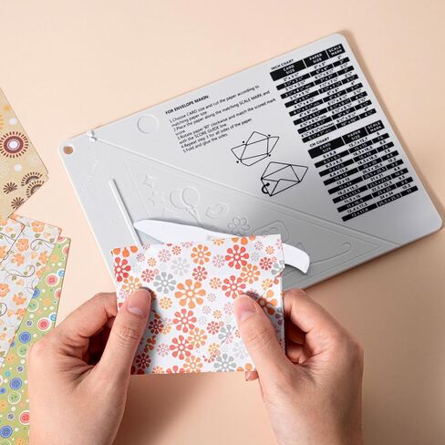 Ahgsup Mini Scoring and Folding Board Set with Bone Folder, Craft Embossing Tool for Card Making Measurement in Cm and Inch, Great for Decorating in Kuwait