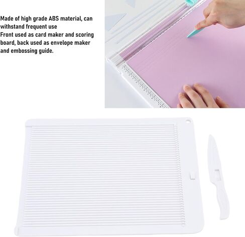 Ahgsup Mini Scoring and Folding Board Set with Bone Folder, Craft Embossing Tool for Card Making Measurement in Cm and Inch, Great for Decorating in Kuwait