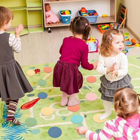 36 Pcs Carpet Spot Markers 4 Inch Boho Circle Floor Dots for Classroom 6 Colors Sitting Carpet Spots Circle Dots Markers for Classroom Elementary Preschool Kindergarten Teachers Supplies in Kuwait