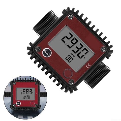 DN25 External Thread Digital Display Meter 10-100 L/min ±1% Accuracy Oil, Diesel, Aluminum Alloy Construction, Compatible with K24 in Kuwait