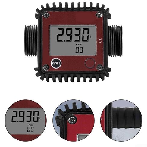 DN25 External Thread Digital Display Meter 10-100 L/min ±1% Accuracy Oil, Diesel, Aluminum Alloy Construction, Compatible with K24 in Kuwait