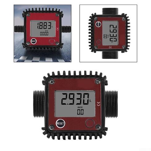 DN25 External Thread Digital Display Meter 10-100 L/min ±1% Accuracy Oil, Diesel, Aluminum Alloy Construction, Compatible with K24 in Kuwait