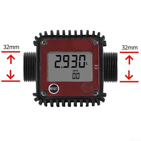 DN25 External Thread Digital Display Meter 10-100 L/min ±1% Accuracy Oil, Diesel, Aluminum Alloy Construction, Compatible with K24 in Kuwait