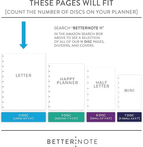 BetterNote July 2026 - June 2027 Academic Monthly Calendar Refill for Discbound Notebook, School Dates, Fits Levenger Circa, Big Happy Planner, Arc, TUL, Disc Refill (11-Disc, 8.5"x11", Modern) in Kuwait