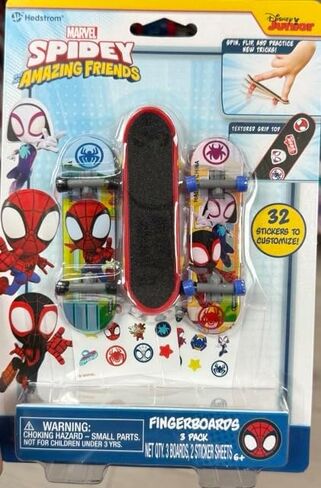 Marvel Spidey and His Amazing Friends Fingerboards with Stickers Set - Mini Skateboards for Kids in Kuwait