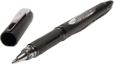 Uni-ball SX210 Jetstream Rollerball Pen Rubber Grip 1.0mm Tip 0.7mm Line Black Ref 9008000 [Pack of 12] in Kuwait