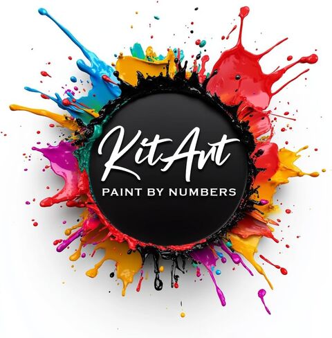 مجموعة الطلاء بالأرقام الفاخرة من كيت آرت مع إطار خشبي، فريدا وزهور، قماش مقاس 16 × 20 بوصة، مجموعة كاملة يمكنك صنعها بنفسك مع دهانات أكريليك وفرش وتعليمات وإطار خشبي in Kuwait