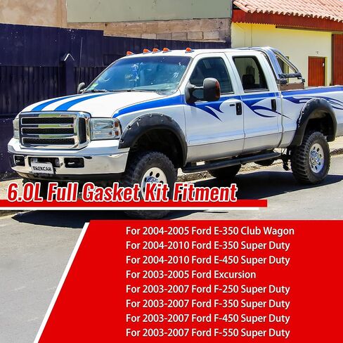 6.0L Engine MLS Full Gasket Set w/Bolts for Ford F-250 F-350 F-450 F-550 E350 E450 Super Duty 6.0L V8 Powerstroke Diesel Turbo OHV CS26374 ES72229 in Kuwait