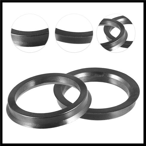 72.6mm to 60.1mm Universal Car Hub Centric Rings Black - Pack of 4 Durable Material in Kuwait