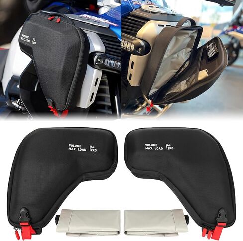R1300GS ADV دراجة نارية المبرد الطربوش أكياس جانبية 4L نايلون هدية اليسار اليمين أداة تخزين حقيبة مع جيب داخلي مقاوم للماء لسيارات BMW R 1300 GS ADV R1300GSA 2024 2025 الملحقات in Kuwait