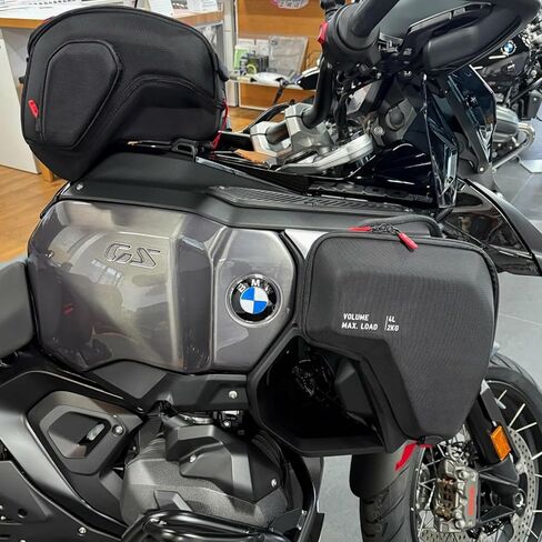 R1300GS ADV دراجة نارية المبرد الطربوش أكياس جانبية 4L نايلون هدية اليسار اليمين أداة تخزين حقيبة مع جيب داخلي مقاوم للماء لسيارات BMW R 1300 GS ADV R1300GSA 2024 2025 الملحقات in Kuwait