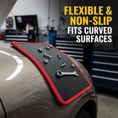 Magnetic Tool Mat 3 Pack, Non-Slip Flexible Magnetic Tool Pad, Heavy Duty 40 lbs Parts Holder with PVC Protection, Tool Organizer for Mechanic Auto Repair Garage (Red) in Kuwait