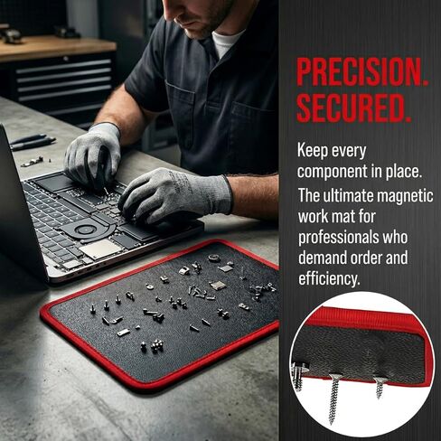 Magnetic Tool Mat 3 Pack, Non-Slip Flexible Magnetic Tool Pad, Heavy Duty 40 lbs Parts Holder with PVC Protection, Tool Organizer for Mechanic Auto Repair Garage (Red) in Kuwait