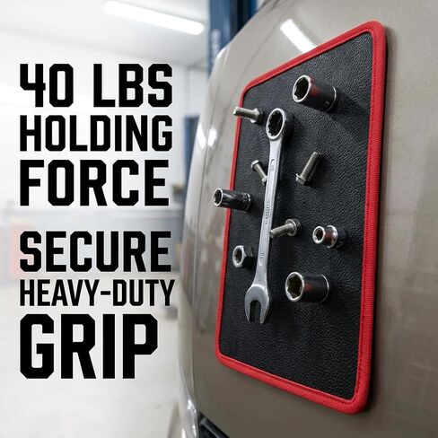 Magnetic Tool Mat 3 Pack, Non-Slip Flexible Magnetic Tool Pad, Heavy Duty 40 lbs Parts Holder with PVC Protection, Tool Organizer for Mechanic Auto Repair Garage (Red) in Kuwait