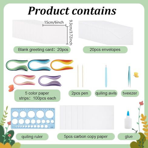 WEBEEDY 20 Sets Paper Quilling Kits 5 Styles Flower Card Making Kit with Instruction for Adult Beginner Handmade 3D Sunflower Lotus Tulip Paper Quilling Cards for Christmas Birthday Wedding Decor in Kuwait