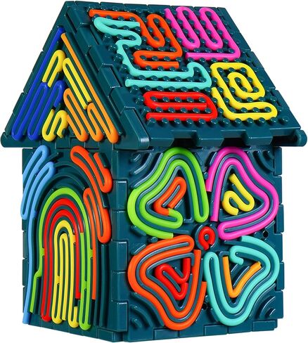 Sensory Fidget Toys for Kids Adults，3D Sensory Activity Board for Stress Anxiety Autistic ADHD，Contains 30 Silicone Cords，Silent, Calming, Focus, Fingertip Gift for Girls Boys in Kuwait