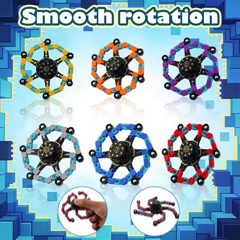 12PCS Transformable Fidget Spinner Toys Deformable Chain Robot Glow Sensory Toys for Boys Girls Teens Stress Relief Classroom Prizes Birthday Holiday Party Favors Gifts in Kuwait