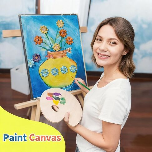 DIY Vase Pre Drawn Canvas Painting Kit, 3-Pack 8x10 Inch Canvas Panels, 40 Tassel Flowers, 8 Acrylic Paints, 3 Brushes & Double-Sided Tape, Creative Art Kit for DIY Projects & Crafting Fun in Kuwait
