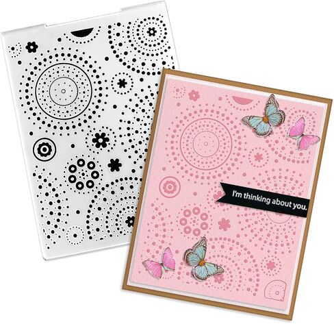 Mandala Circle Flower Background Plastic Embossing Folders for Card Making, Round Dot Background Embossing Stencil Template Folder for DIY Scrapbooking Paper Craft Photo Album Decorations in Kuwait
