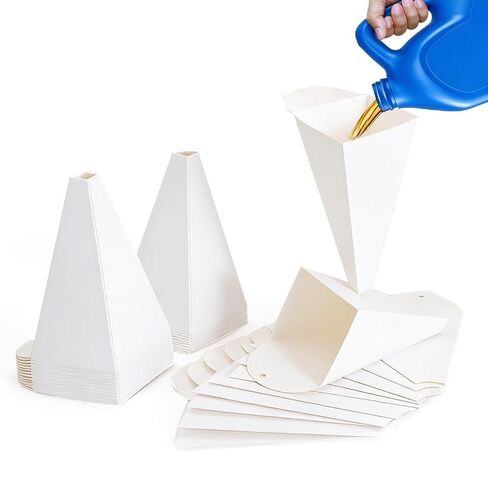 50 Pcs Foldable Paper Funnels, 8-Ounce Disposable Oil Funnel with Suitable for Adding Car Fuel Oil, Motor Engine Oil, Coolant and Other Fluids in Kuwait