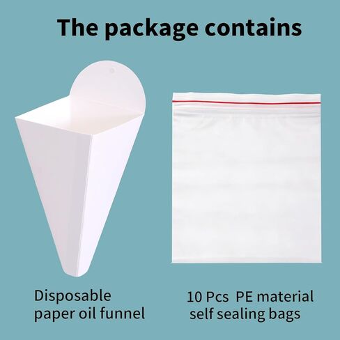 50 Pcs Foldable Paper Funnels, 8-Ounce Disposable Oil Funnel with Suitable for Adding Car Fuel Oil, Motor Engine Oil, Coolant and Other Fluids in Kuwait