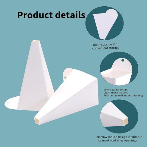 50 Pcs Foldable Paper Funnels, 8-Ounce Disposable Oil Funnel with Suitable for Adding Car Fuel Oil, Motor Engine Oil, Coolant and Other Fluids in Kuwait