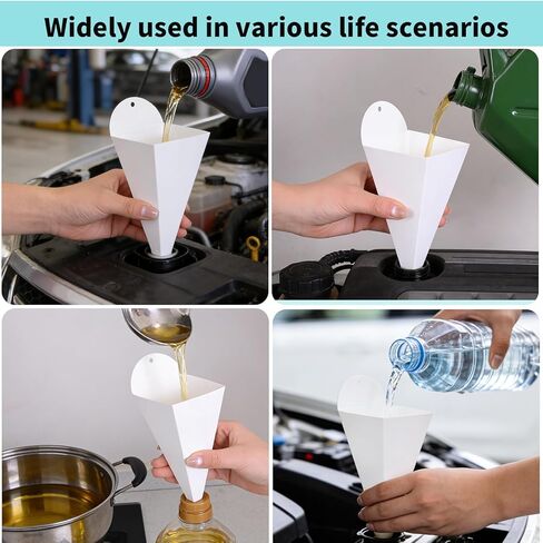 50 Pcs Foldable Paper Funnels, 8-Ounce Disposable Oil Funnel with Suitable for Adding Car Fuel Oil, Motor Engine Oil, Coolant and Other Fluids in Kuwait